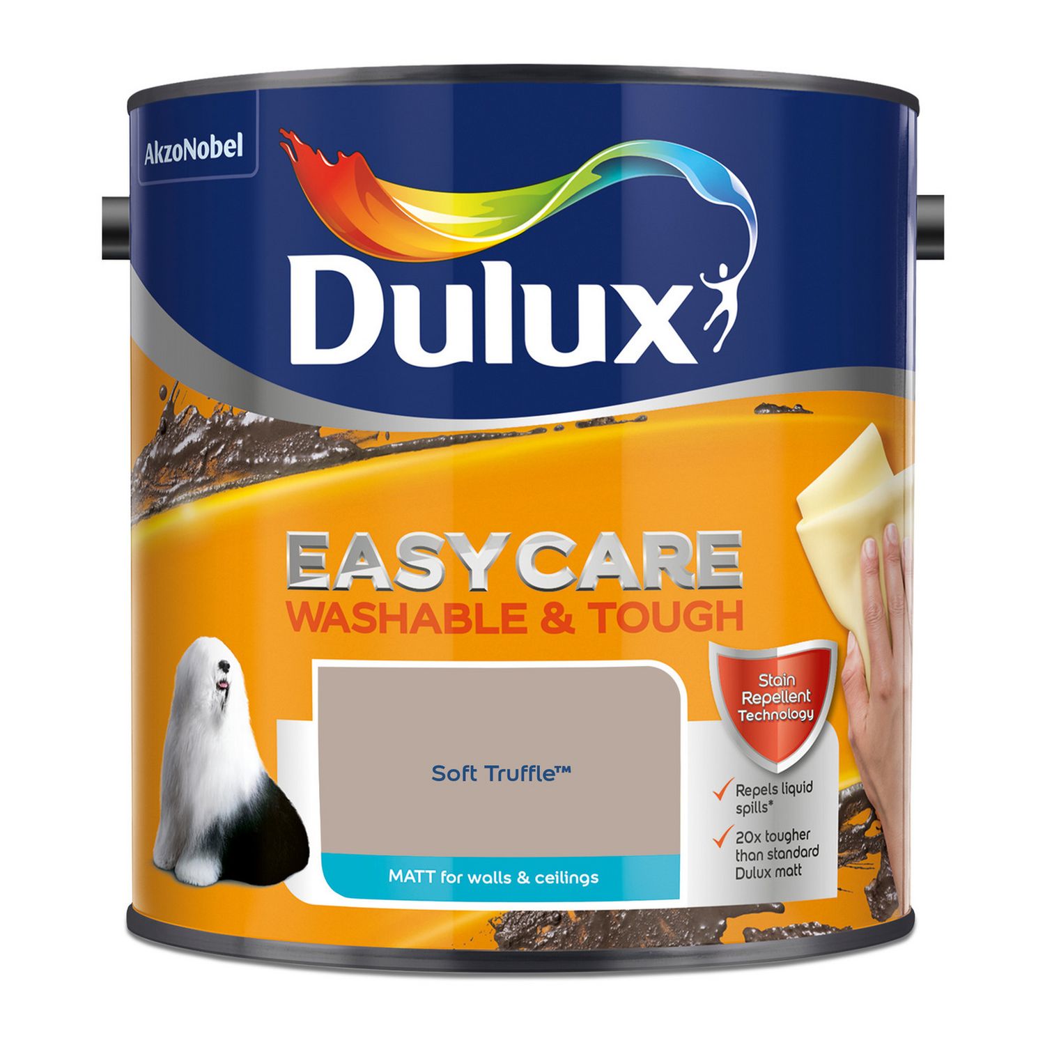 Dulux Easycare matt paint Soft Truffle 2.5L - British product