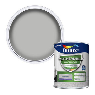 Argos Dulux Weathershield Quick Dry Satin Chic Shadow Exterior Paint - 750ml- Buy online at McGrocer