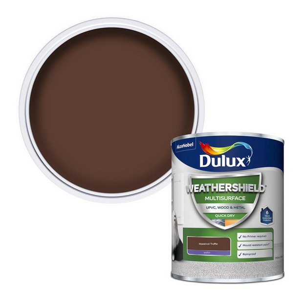 Dulux Weathershield Multisurface paint Hazelnut Truffle 750ml (British brand)