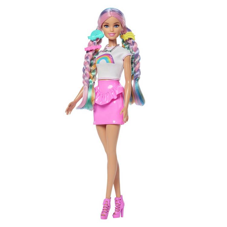 Barbie Rainbow Sparkle Hair fashion doll 32cm, imported from the UK