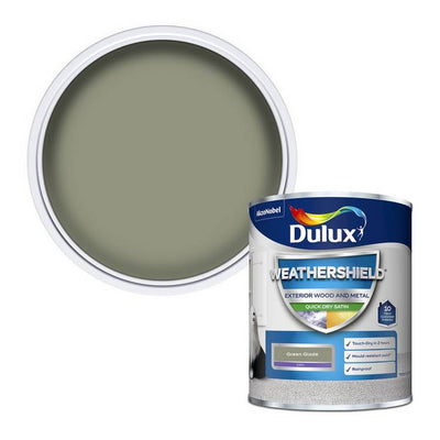 Argos Dulux Weathershield Quick Dry Satin Green Glade Exterior Paint - 750ml- Buy online at McGrocer