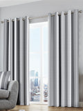 Fusion Grey/White Whitworth Eyelet Curtains