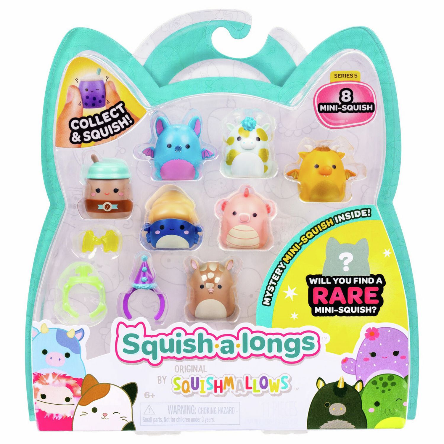 Squish-a-longs mini Squishmallows collectible pack of 8, UK version