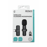 Deltaco wireless vlogging microphone black, UK version