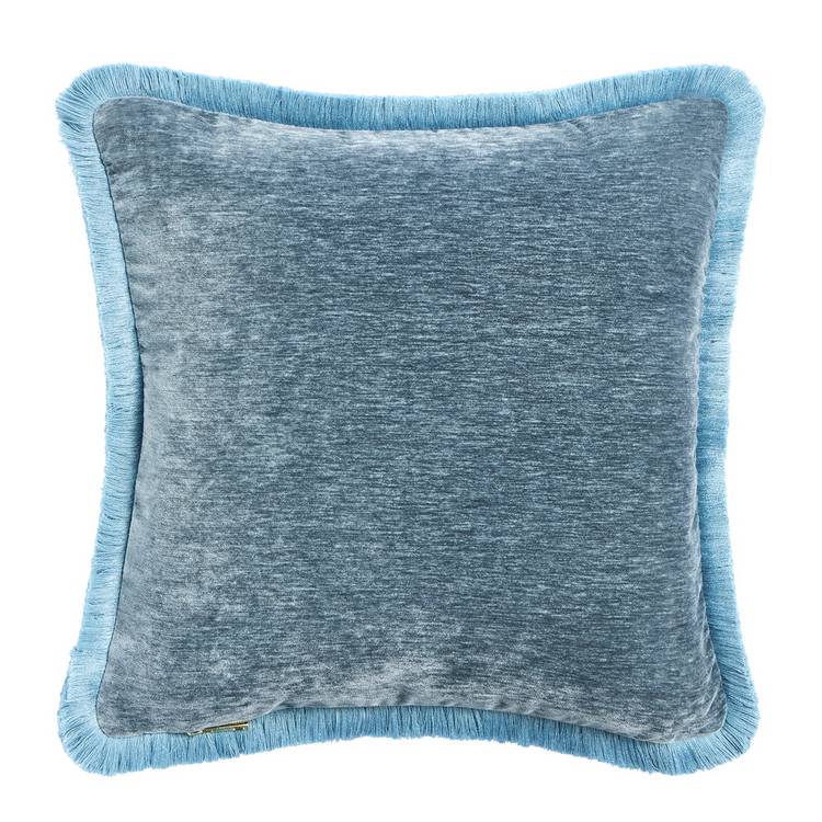 Habitat fringed chenille cushion storm blue 43x43cm (British brand)