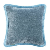 Habitat fringed chenille cushion storm blue 43x43cm (British brand)