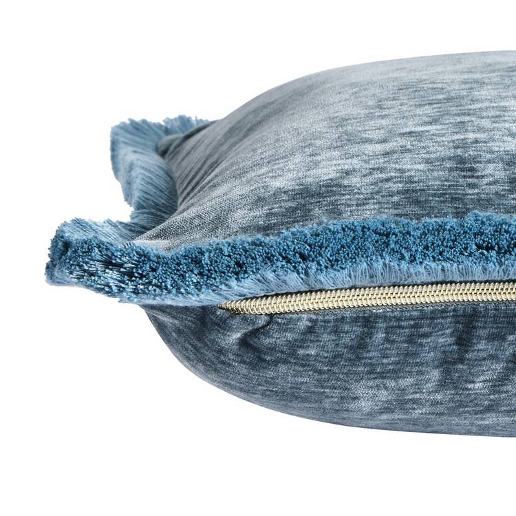 Habitat fringed chenille cushion storm blue 43x43cm (British brand)
