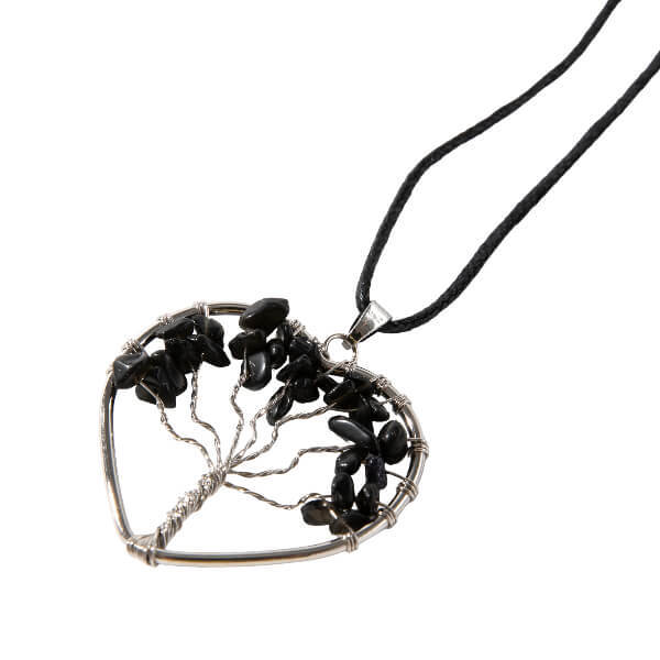 Myga pendant tree of life obsidian, UK version