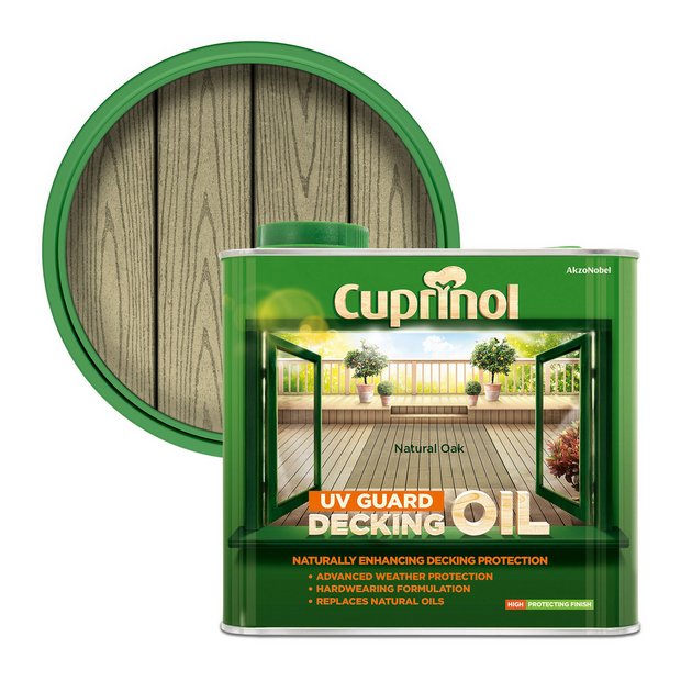 Cuprinol decking oil Natural Oak 2.5L, imported from the UK