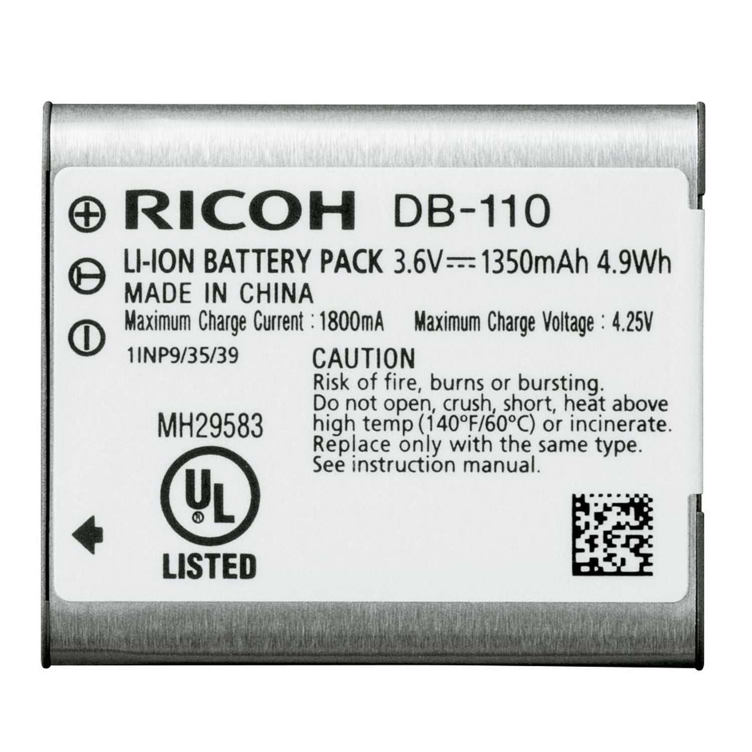 Ricoh DB-110 Li-ion rechargeable battery - British product
