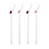 Argos Home glass straws pack of 4 with heart designs, UK version