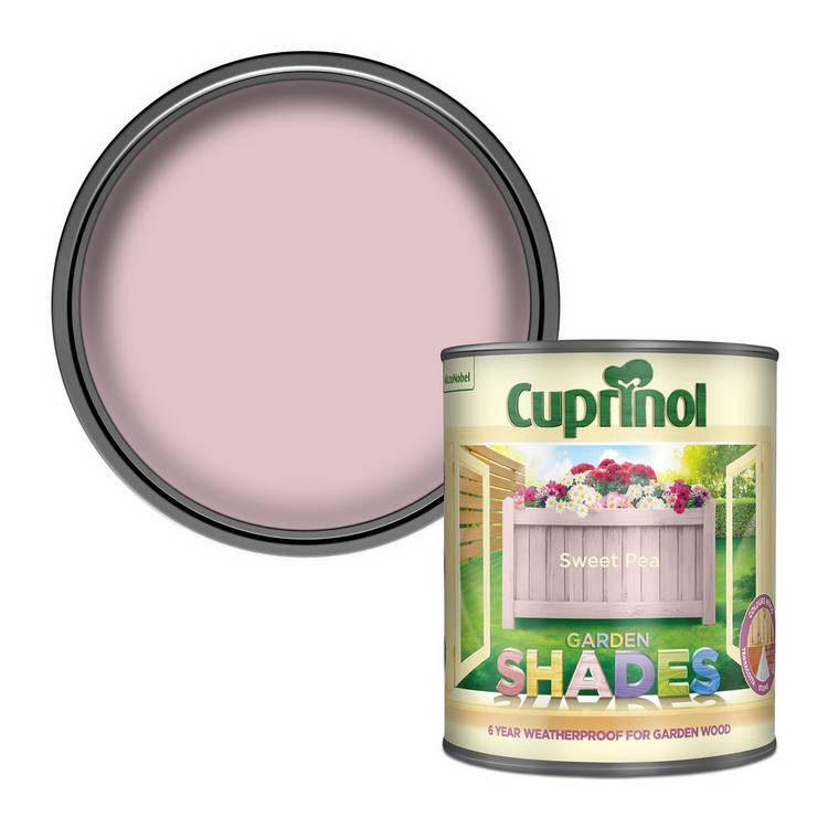 Cuprinol Garden Shades Sweet Pea pink paint 1L (British brand)