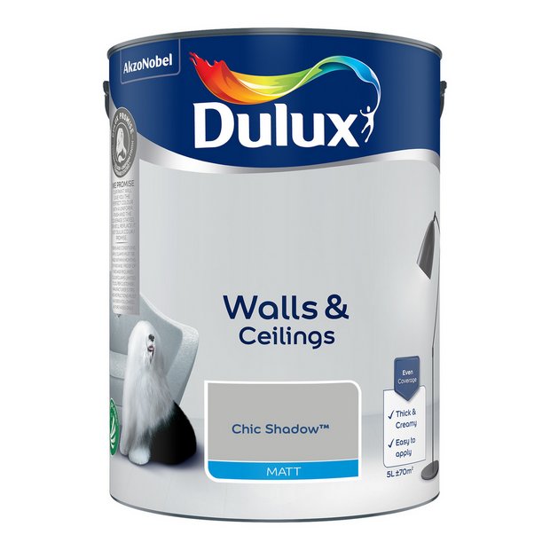 Dulux Walls & Ceilings Chic Shadow matt paint 5L - British product