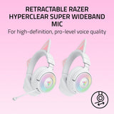 Razer Kraken Kitty V3 Pro white gaming headset, UK version
