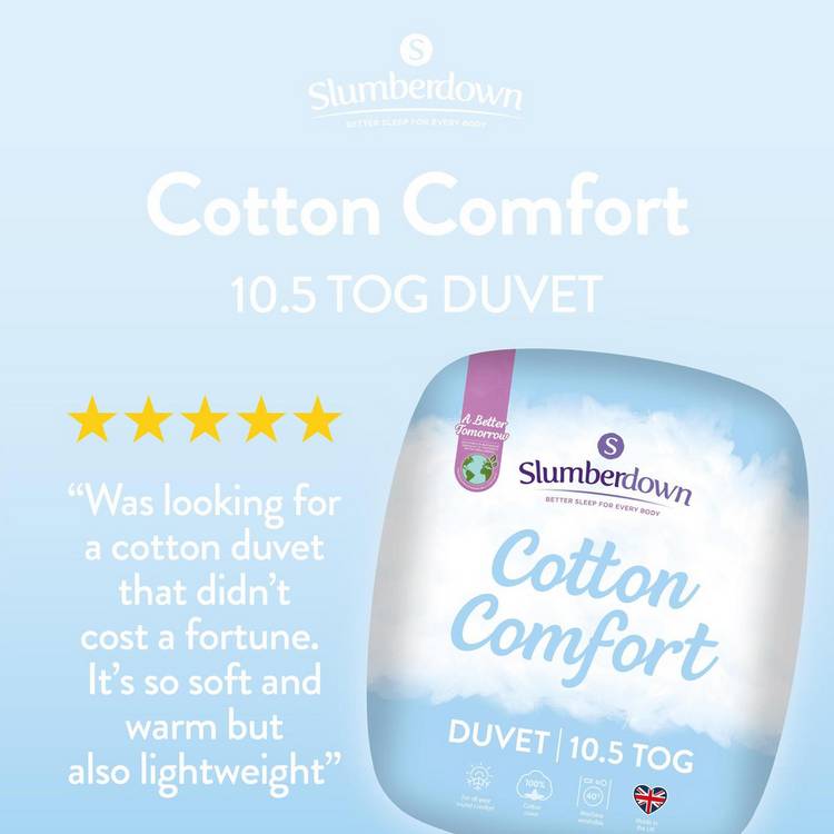 Slumberdown duvet Cotton Comfort 10.5 Tog Single, UK version