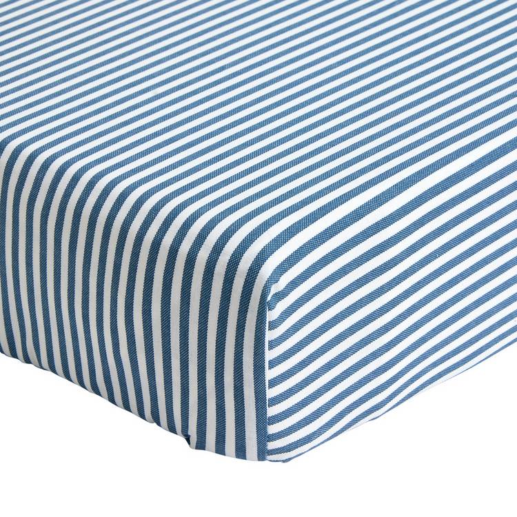 Habitat fitted sheet blue Oxford stripe toddler, UK version