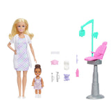 Barbie dentist playset with blonde doll and toddler patient, imported from the UK