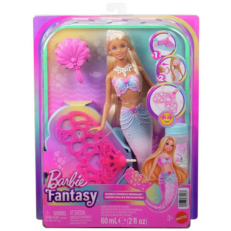 Barbie Bubble Sparkle Mermaid doll 32cm (British brand)