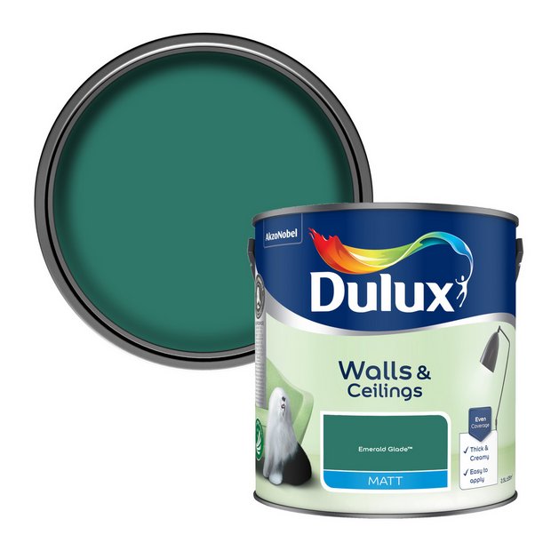 Dulux Emerald Glade matt paint 2.5L, UK version