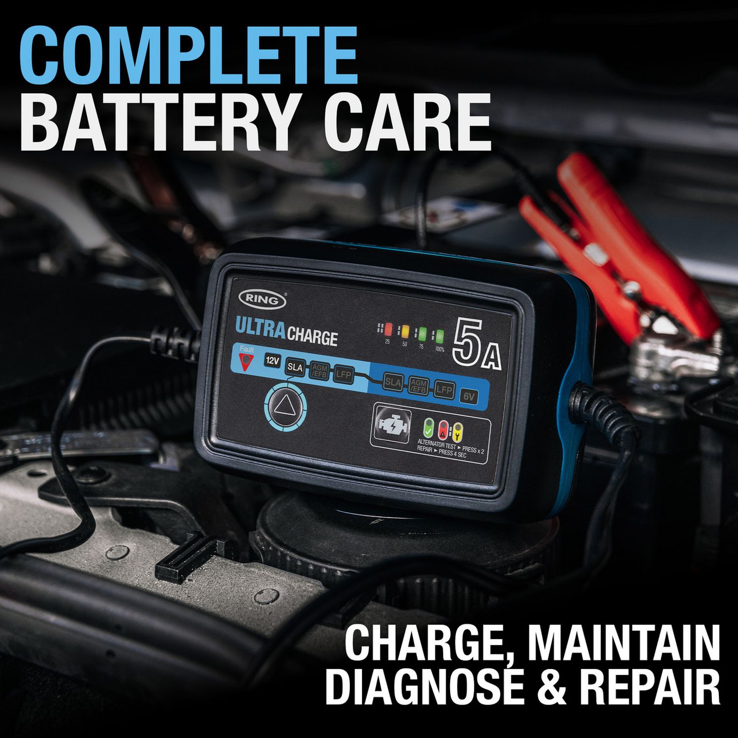 Ring Automotive Ultracharge 5A smart battery charger - British product