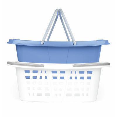 Argos Beldray 26L Set of 2 Laundry Baskets White & Blue- Buy online at McGrocer