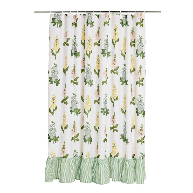 Argos Home country floral shower curtain with frill green 180x180cm (British brand)