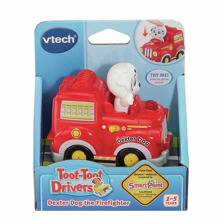 Vtech Dexter Dog fire fighter car toy, UK version