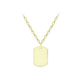 Revere 9ct gold dog tag pendant necklace (British brand)