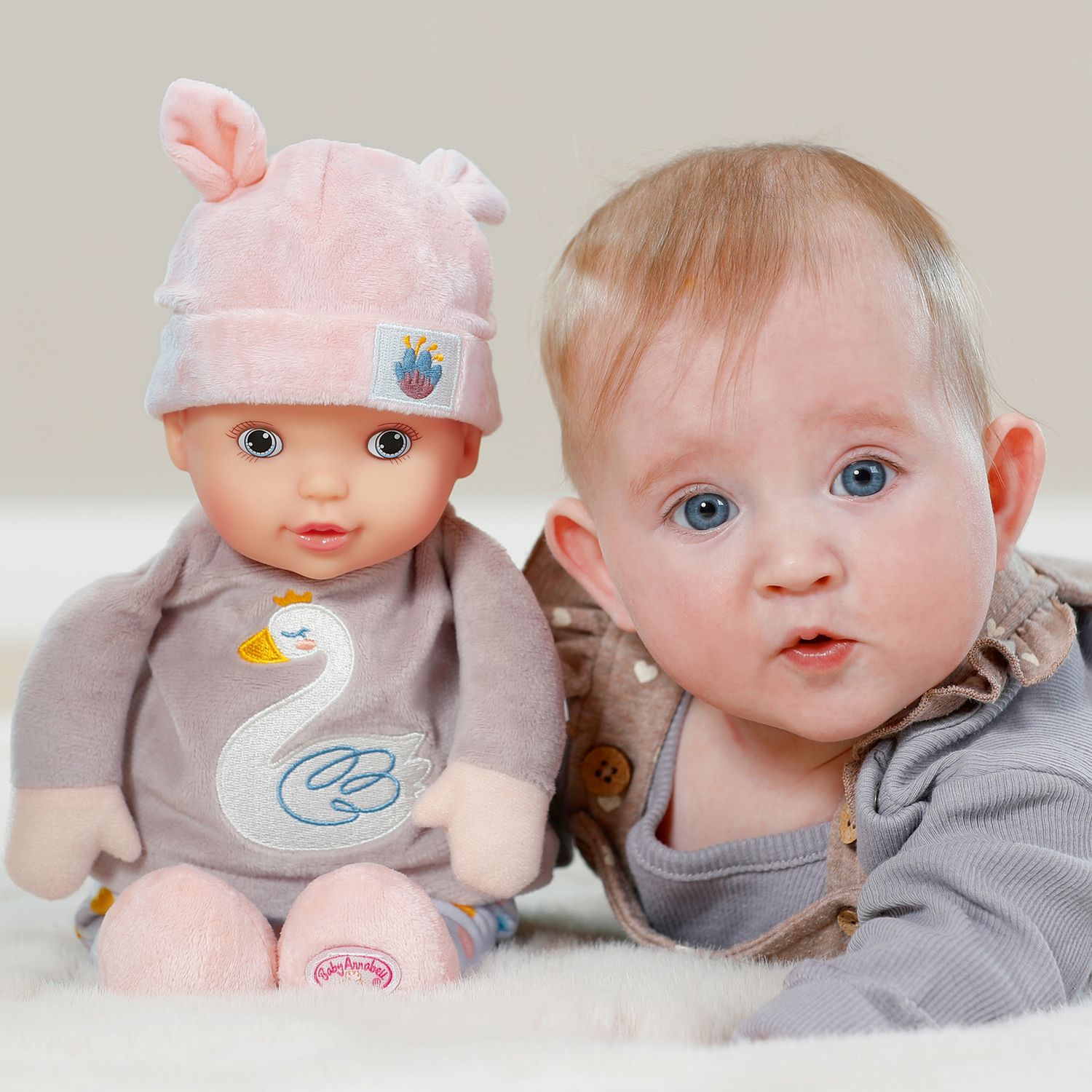 Baby Annabell Sweetie Mauve Doll soft-bodied toy with rattle, UK version