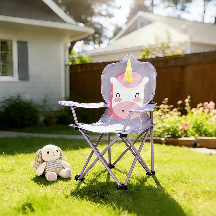 Pro Action Unicorn folding kids camping chair with carry bag - British product
