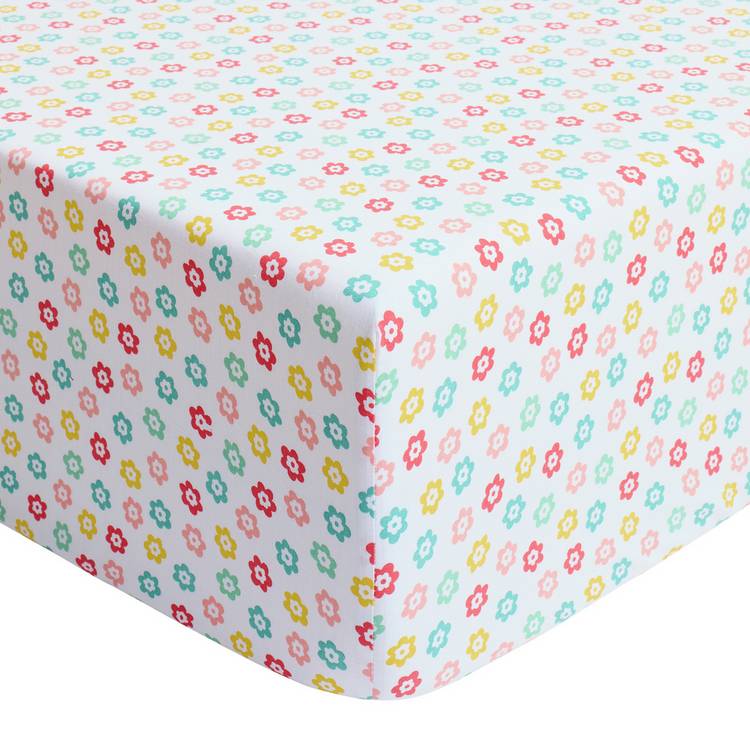 Argos Home twin pack toddler fitted sheets strawberry floral UK version