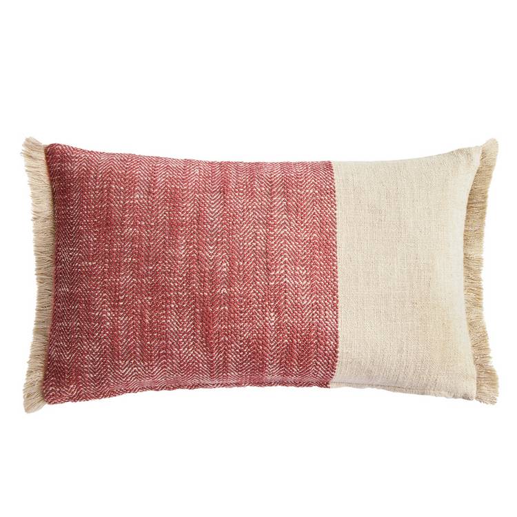 Habitat woven herringbone fringe cushion 30x50cm, UK version