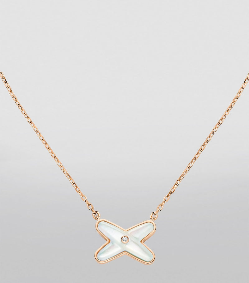 Chaumet Jeux de Liens pendant necklace in rose gold with mother-of-pearl, UK version