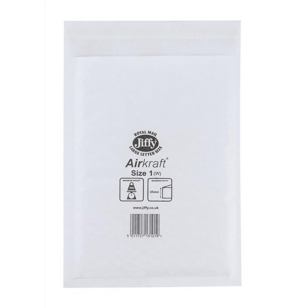 Jiffy bubble lined postal envelope 170x245mm pack 10, UK version