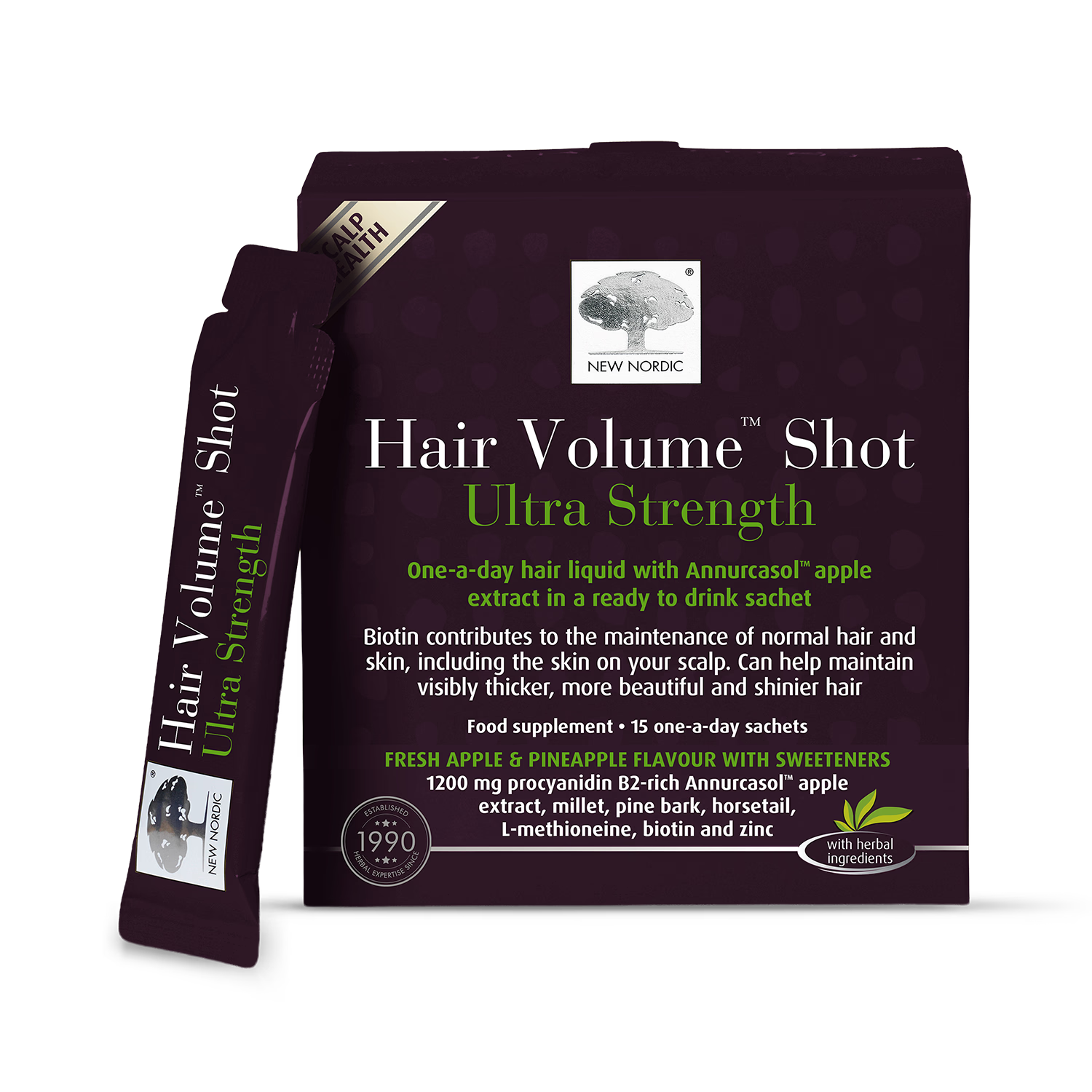 New Nordic Hair Volume Shot apple pineapple sachets (British brand)