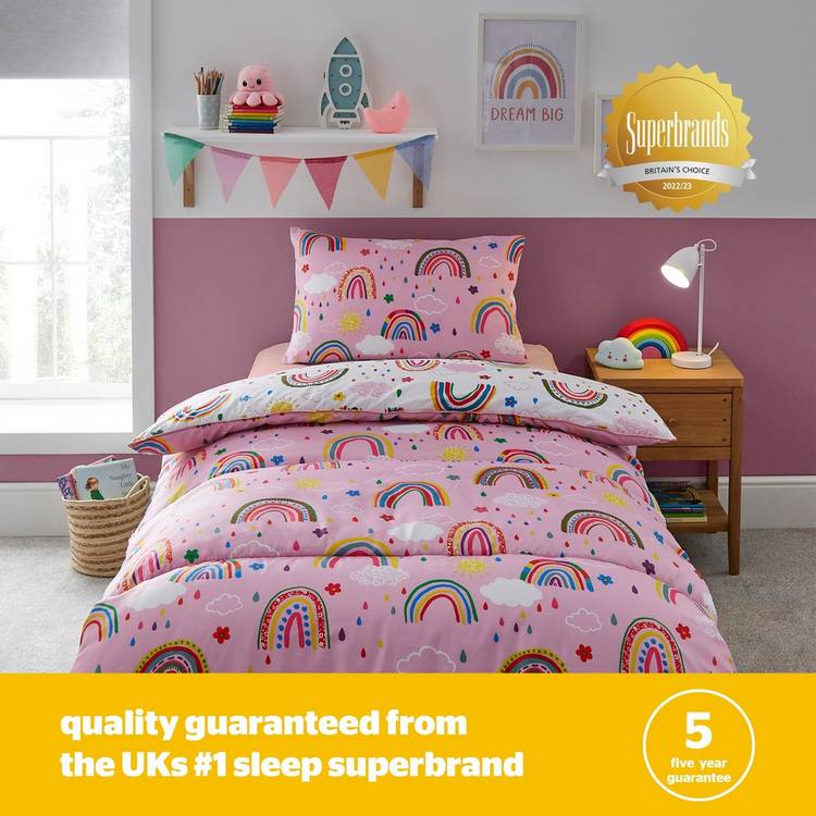 Silentnight Healthy Growth rainbow coverless duvet set single, UK version