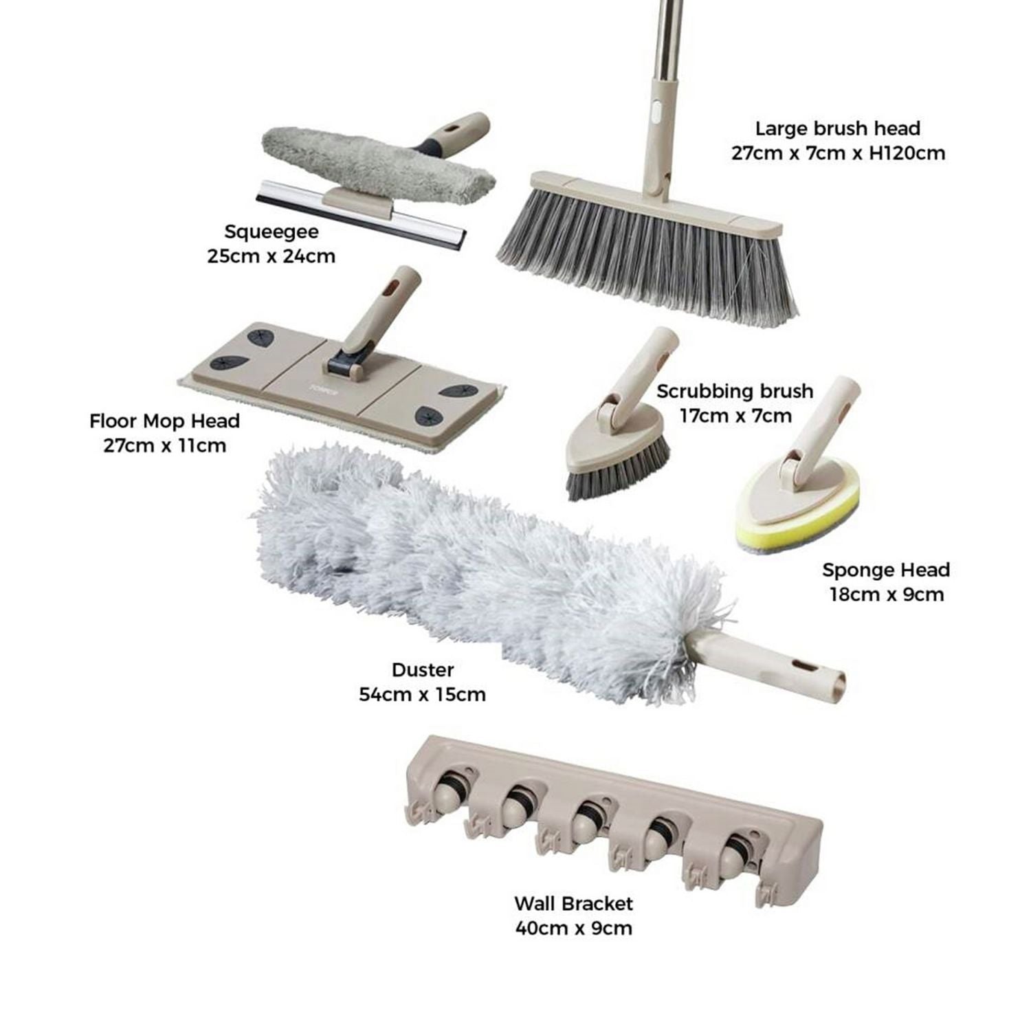 Tower 8-in-1 cleaning set with microfibre heads (British brand)