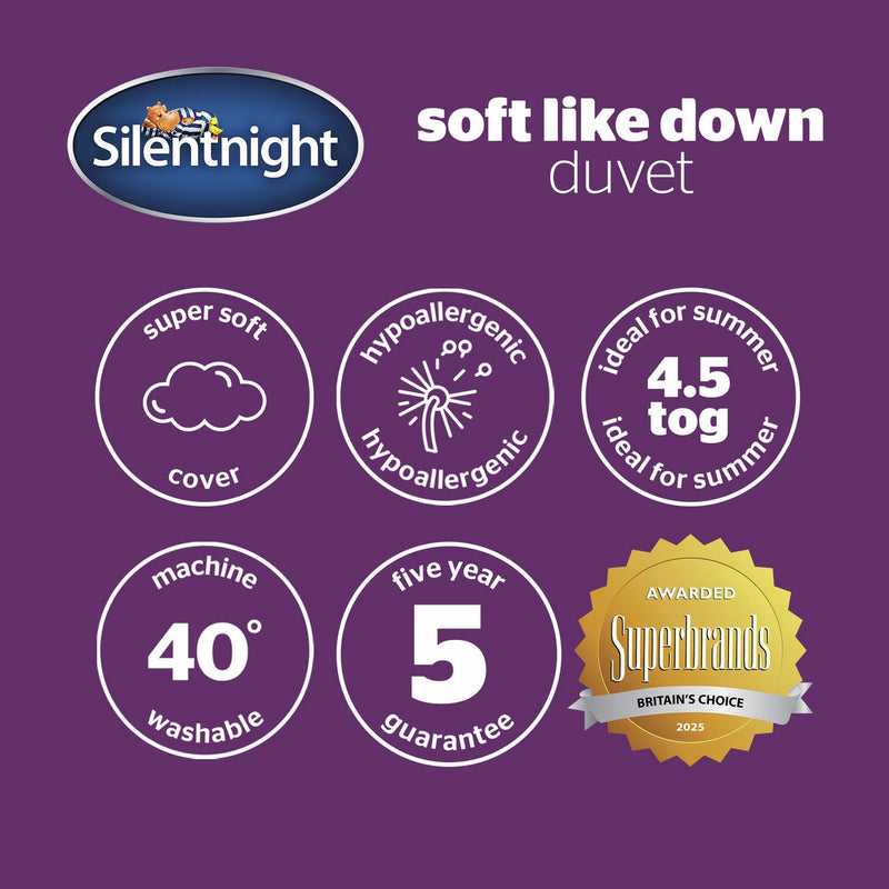 Silentnight Soft Like Down 4.5 Tog Duvet - Superking