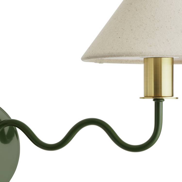 Habitat Wiggle wall light green and natural two-light, imported from the UK