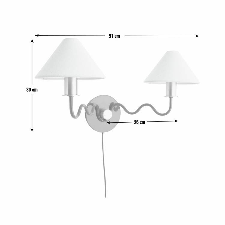 Habitat Wiggle wall light green and natural two-light, imported from the UK