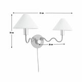 Habitat Wiggle wall light green and natural two-light, imported from the UK