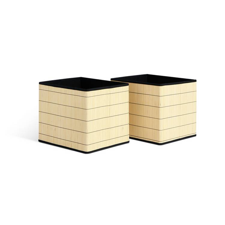 Habitat natural square bamboo storage boxes, imported from the UK