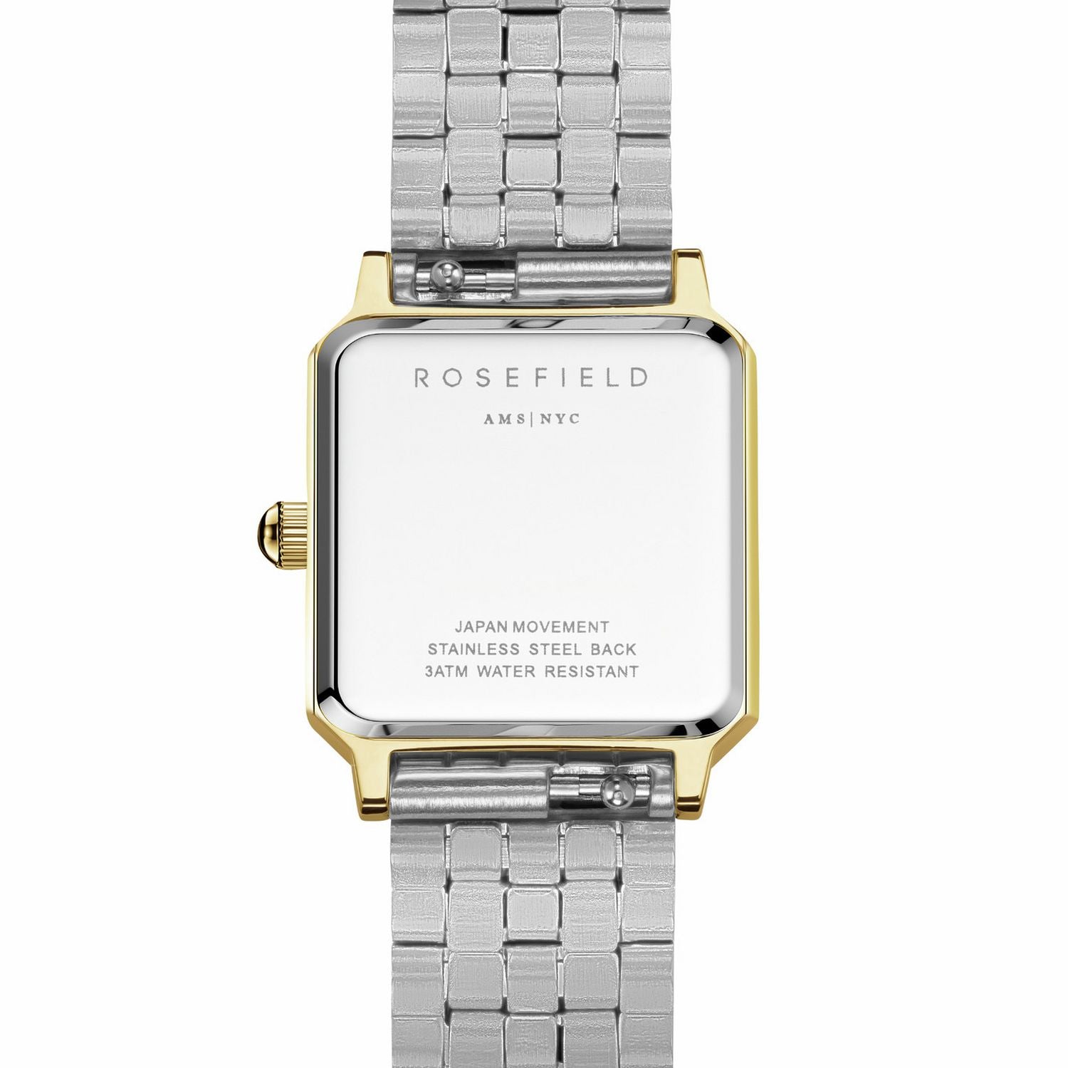 Rosefield Boxelle ladies duotone steel bracelet watch, imported from the UK