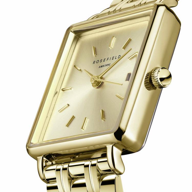 Rosefield Boxy XS gold bracelet watch 24mm, imported from the UK