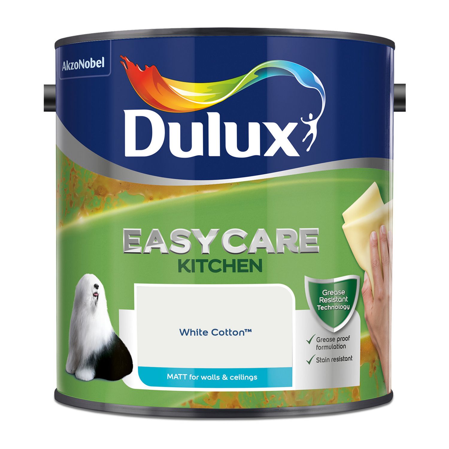 Dulux Easycare Kitchen Matt paint White Cotton 2.5L - British product