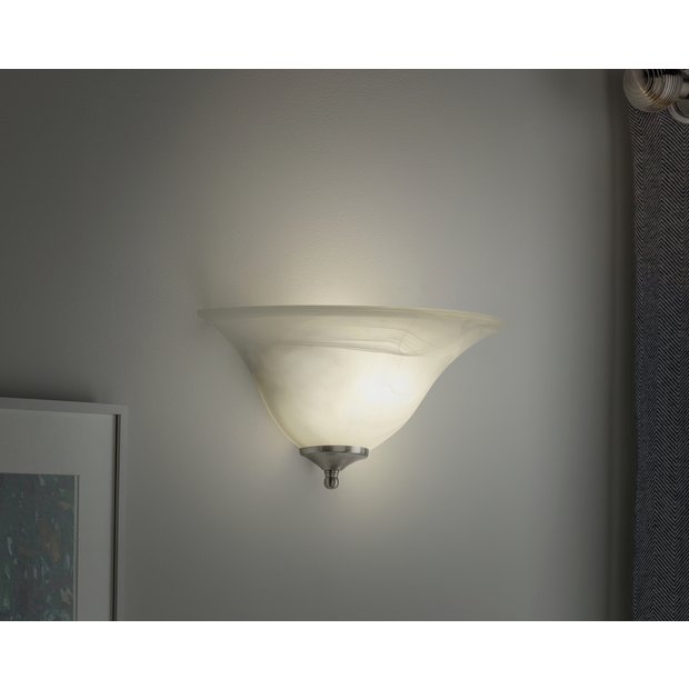 Argos Home Alabaster wall light with opal glass shade (British brand)