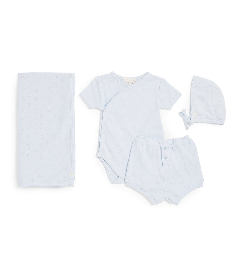 Marie-Chantal cotton pointelle gift set 0-6 months, imported from the UK