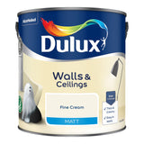 Dulux Walls and Ceilings Matt Paint Fine Cream 2.5L (British brand)