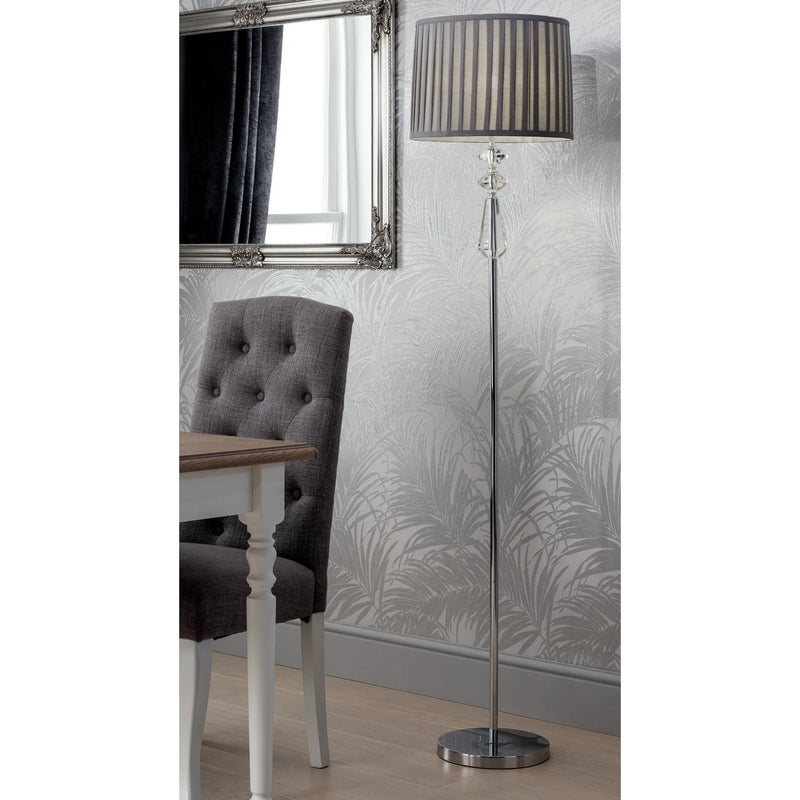 Argos Home Kilmore grey floor lamp with pleated shade, imported from the UK