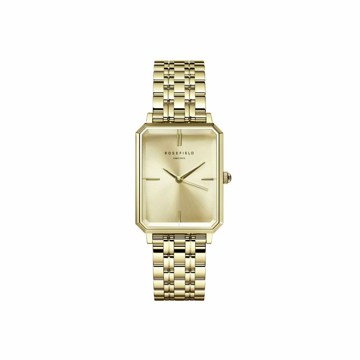 Rosefield Octagon ladies gold steel bracelet watch - British product